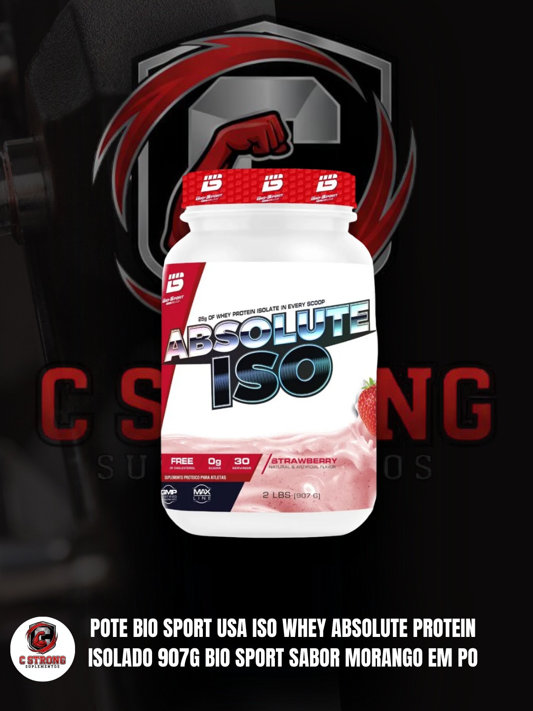 Creatina Monohidratada 300g Pura - C STRONG Suplementos